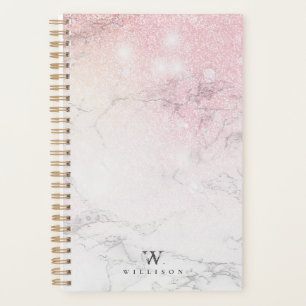 Personalised Luxury Marble Glitter design Planner