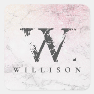 Personalised Luxury Marble Square Sticker