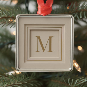 Personalised Luxury Monogram Christmas Metal Tree Decoration