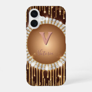 Personalised luxury monogram letter iPhone 16 case