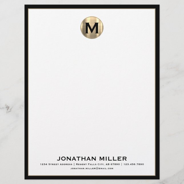 Personalised Luxury Monogram Letterhead (Front)
