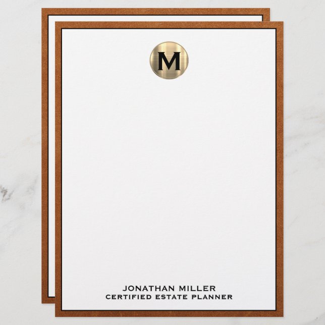 Personalised Luxury Monogram Letterhead Name Title (Front/Back)