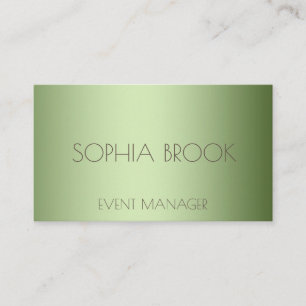 Personalised luxury olive green metallic foil business card