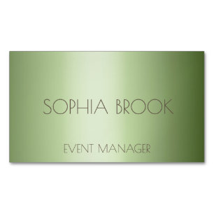 Personalised luxury olive green metallic foil 	Magnetic business card