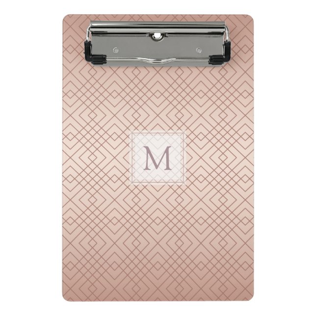 Personalised Luxury pattern Rose Gold Mini Clipboard (Front)
