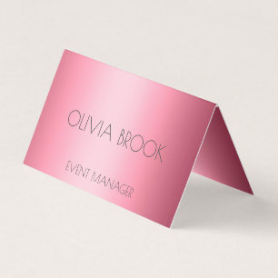 Personalised luxury powder pink metallic foil business card