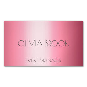 Personalised luxury powder pink metallic foil Magnetic business card