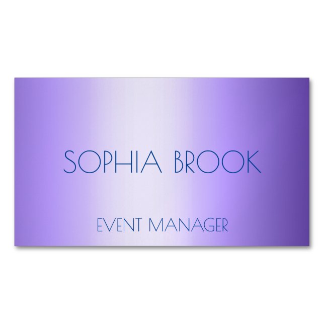 Personalised luxury purple metallic foil 	Magnetic business card (Front)