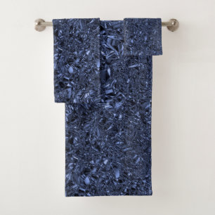 Personalised luxury silver crushed foil bath towel set