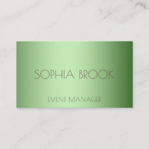 Personalised luxury silver green metallic foil business card