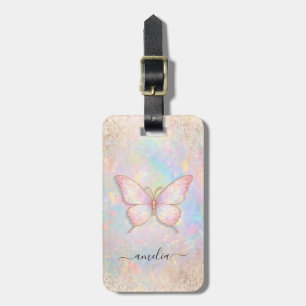 Personalised Luxury Sparkling Glitter Butterfly Lu Luggage Tag
