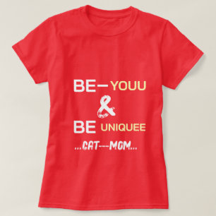 Personalised Luxury Typography Cute Cat Pet Red T-Shirt