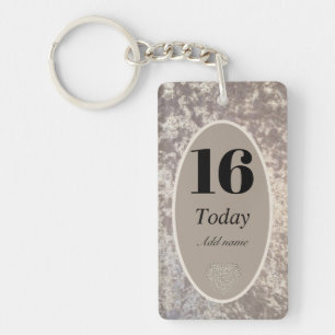 Personalised luxury velvet birthday keychain 16th