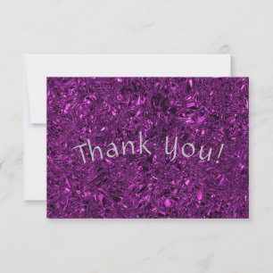 Personalised luxury violet crushed foil thank you card