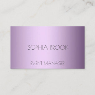 Personalised luxury violet metallic foil business card