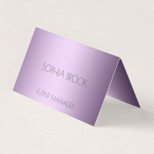 Personalised luxury violet metallic foil business card