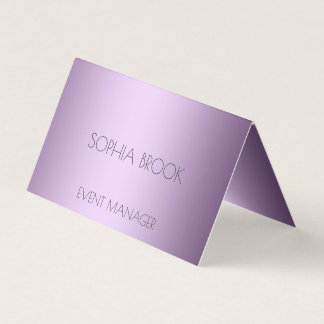 Personalised luxury violet metallic foil business card