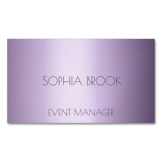 Personalised luxury violet metallic foil 	Magnetic business card (Front)