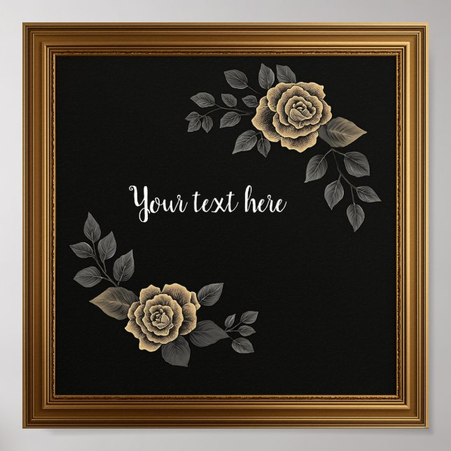 Personalised Luxury Wall Art – Elegant Gold Frame  (Front)