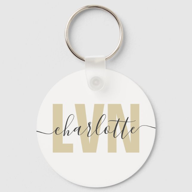 Personalised LVN Licensed Vocational Nurse Chic Key Ring (Front)