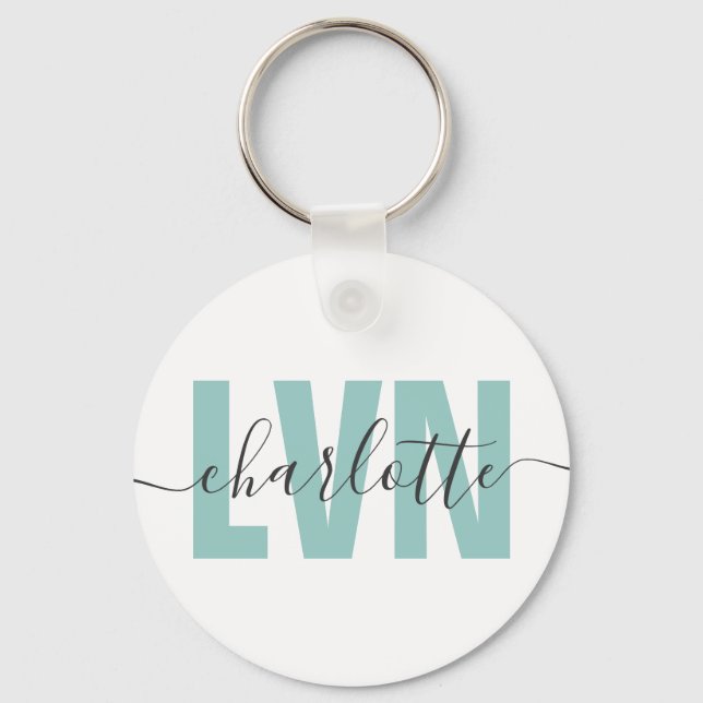 Personalised LVN Licensed Vocational Nurse Chic Key Ring (Front)