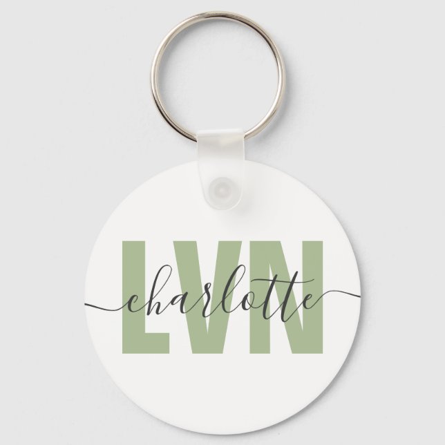 Personalised LVN Licensed Vocational Nurse Chic Key Ring (Front)