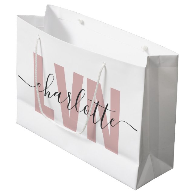 Personalised LVN Licensed Vocational Nurse Chic Large Gift Bag (Front Angled)