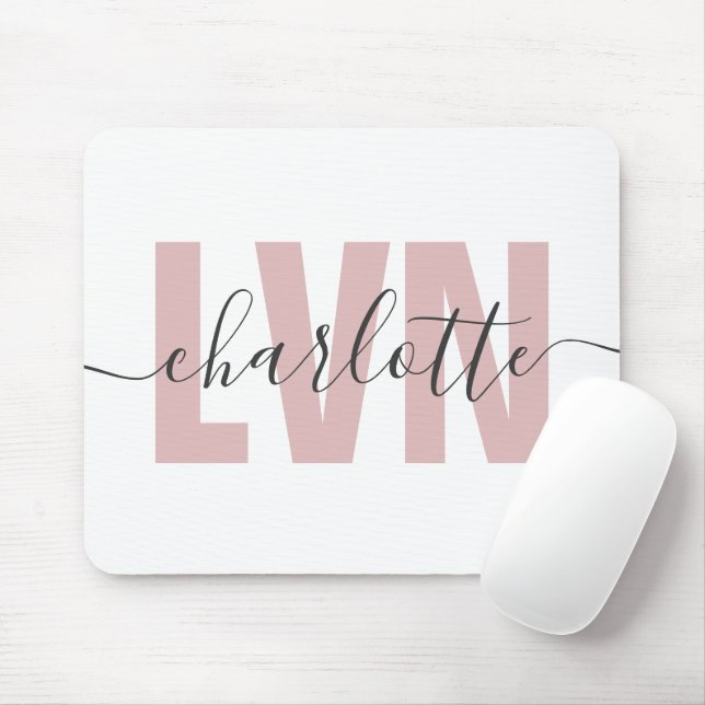 Personalised LVN Licensed Vocational Nurse Chic Mouse Mat (With Mouse)