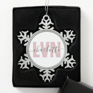Personalised LVN Licensed Vocational Nurse Chic Snowflake Pewter Christmas Ornament