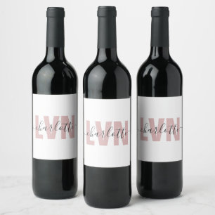 Personalised LVN Licensed Vocational Nurse Chic Wine Label