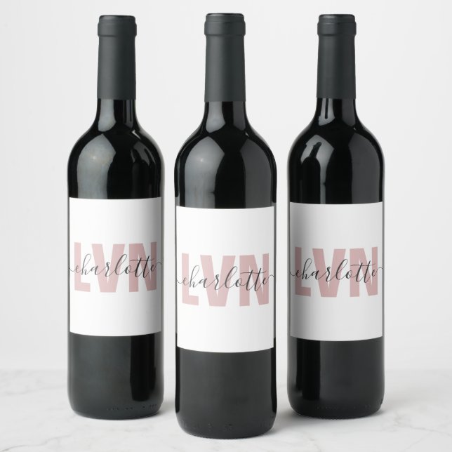Personalised LVN Licensed Vocational Nurse Chic Wine Label (Bottles)