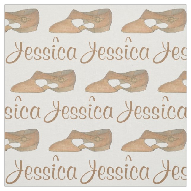 Personalised Lyrical Dancer Tan Dance Class Shoe Fabric (Swatch)
