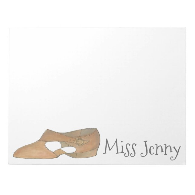 Personalised Lyrical Shoe Dance Teacher Notepad (Front)