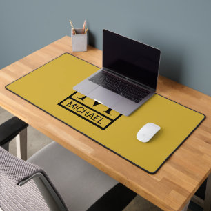 Personalised M Gold Gift Bag with Initial & Name Desk Mat