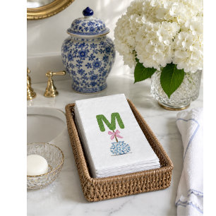 Personalised M Topiary Monogram Napkin