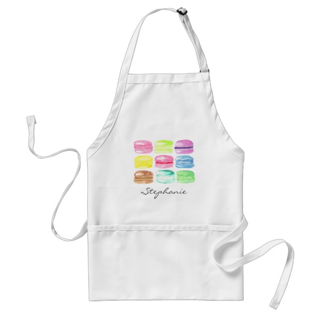 Personalised Macaroon Watercolor Cute Standard Apron (Front)