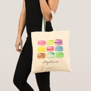 Personalised Macaroon Watercolor Girly Tote Bag