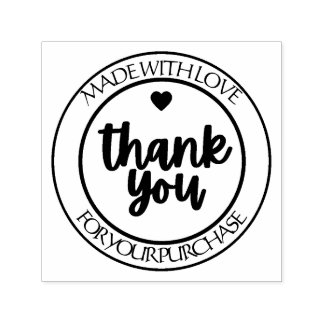 Personalised “Made With Love” Thank You  Self-inking Stamp