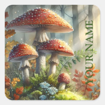 Personalised Magic Forest Amanita Mushroom Foliage