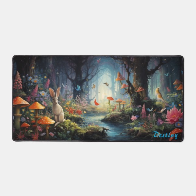 Personalised Magic Mushroom Forest Desk Mat (Front)