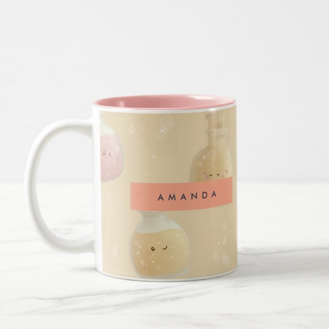 Personalised Magic Potion Bottle Pattern Two-Tone Coffee Mug (Left)