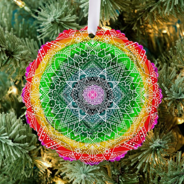 Personalised Magical Christmas Mandala  Tree Decoration Card (Insitu (Tree))