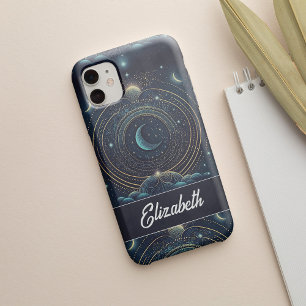 Personalised Magical Crescent Moon And Stars iPhone 12 Case