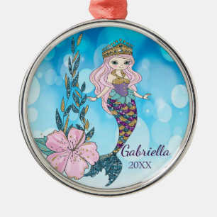 Personalised Magical Glitter Mermaid Ornament
