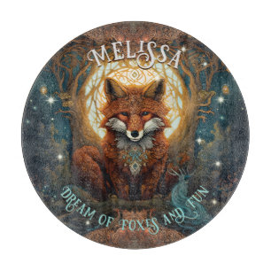 Personalised Magical Moonlit Celtic Fox Cutting Board