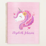 Personalised Magical Pink Glitter Unicorn Face  Planner<br><div class="desc">A pretty,  magical unicorn face decorates this back to school daily planner. Add your name on the front,  back. Designed for you by Blackberry Boulevard.</div>