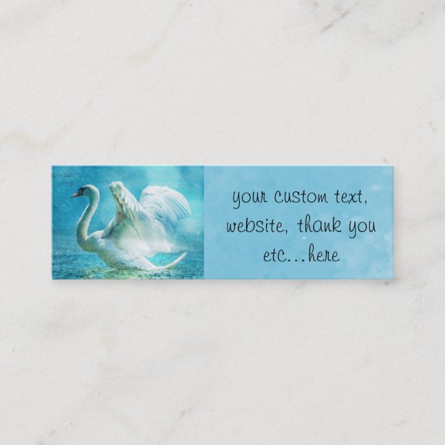 Personalised Magical Swan During a Summer Shower Mini Business Card (Front)