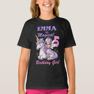 Personalised Magical Unicorn Birthday Girl T-Shirt