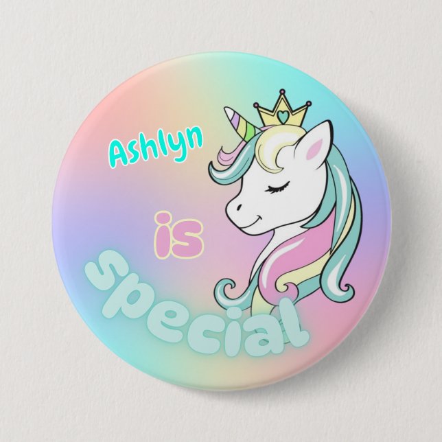 Personalised Magical Unicorn Special Affirmation 7.5 Cm Round Badge (Front)