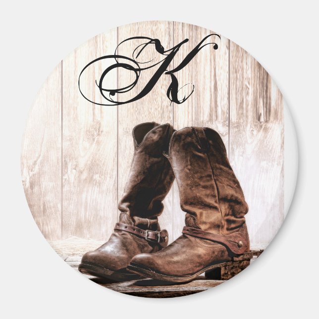 Personalised Magnet boots country rustic western w (Front)